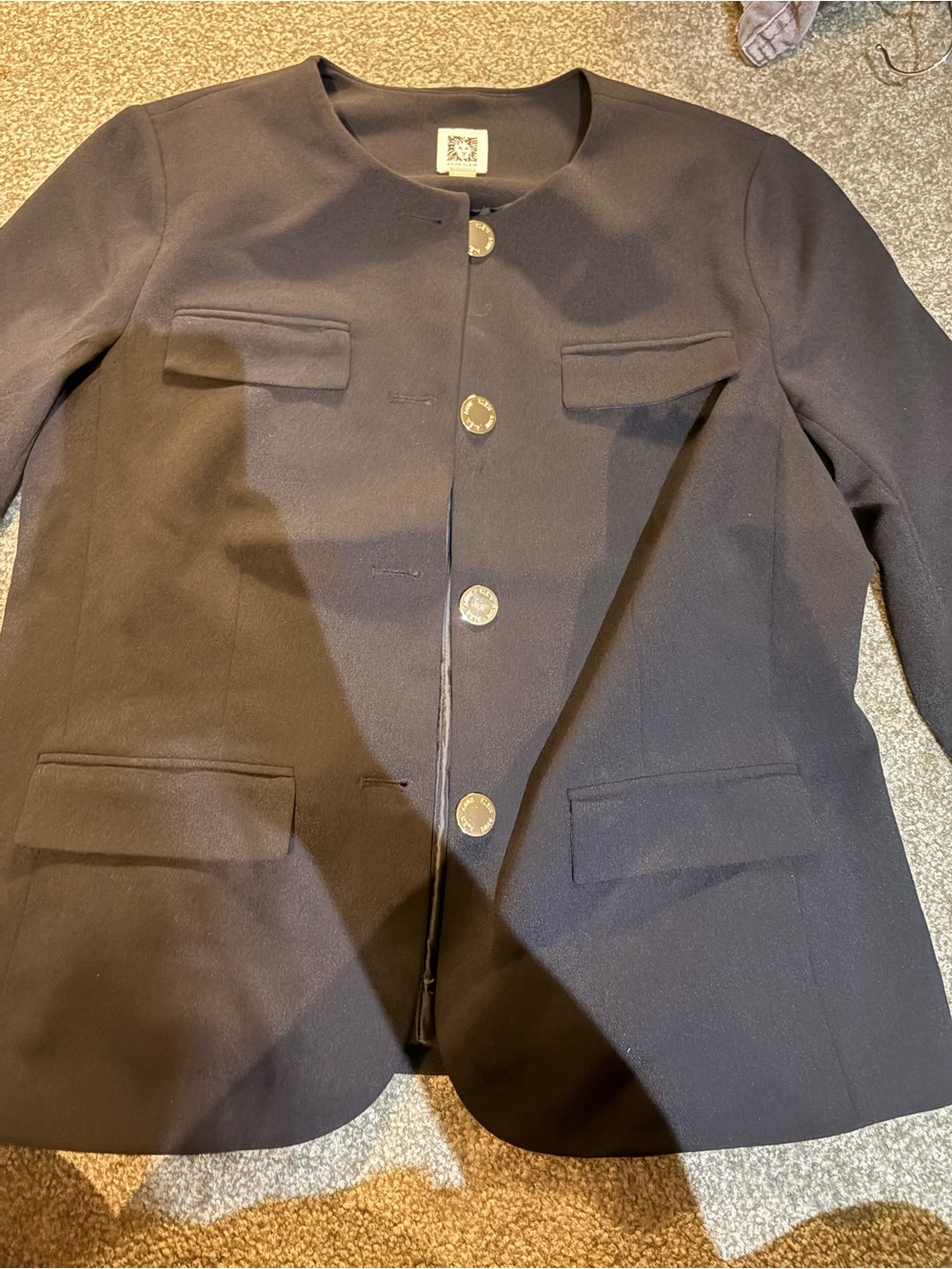 Anne Klein Black Collarless Blazer
